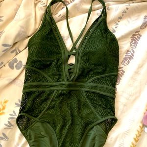 Green boho bathing suit